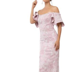 Terani Couture Pink Off-Shoulder Dress